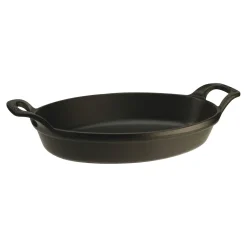 8.25 inch, Oval, Gratin Baking Dish, Black Matte