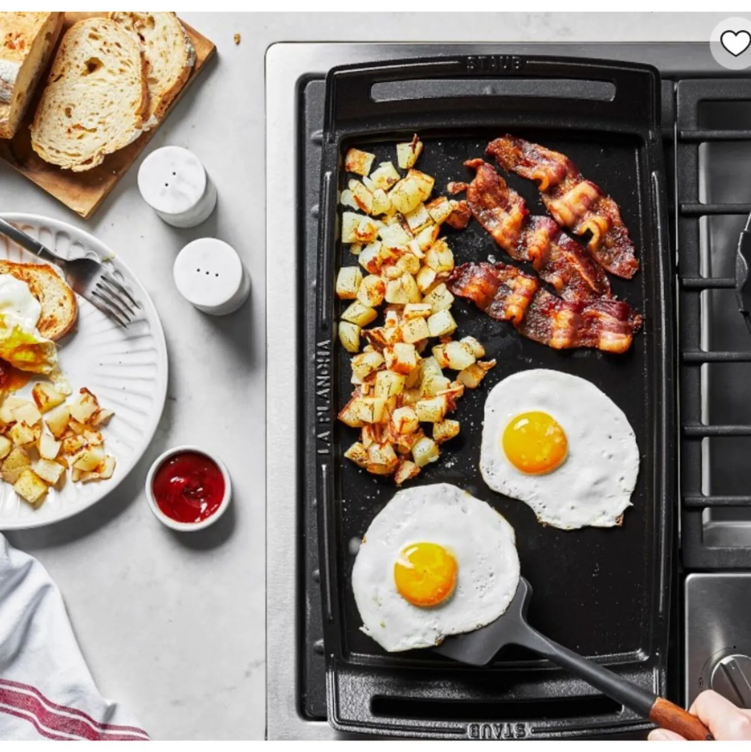 18.25 inch x 9.5-inch, Double Burner Griddle / Plancha