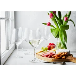 13 oz / 6-pc Burgundy White Glass Set