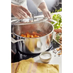 5.5 qt, 18/10 Stainless Steel, Dutch Oven With Lid