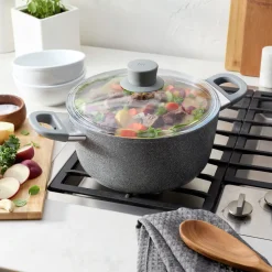 4.8 qt, Aluminum, Nonstick Dutch Oven With Lid