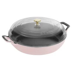 3.5 qt, Braiser With Glass Lid, Pink Peony