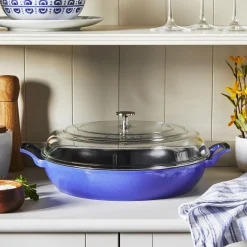 3.5 qt, Braiser With Glass Lid, Blueberry