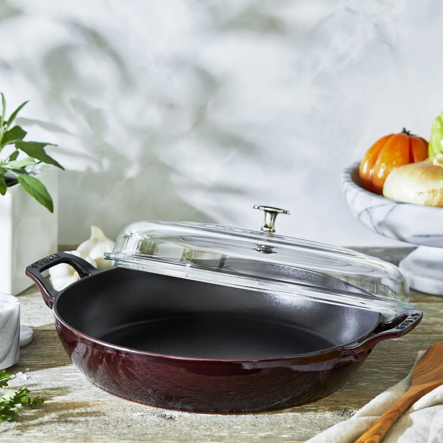 3.5 qt, Braiser With Glass Lid, Grenadine