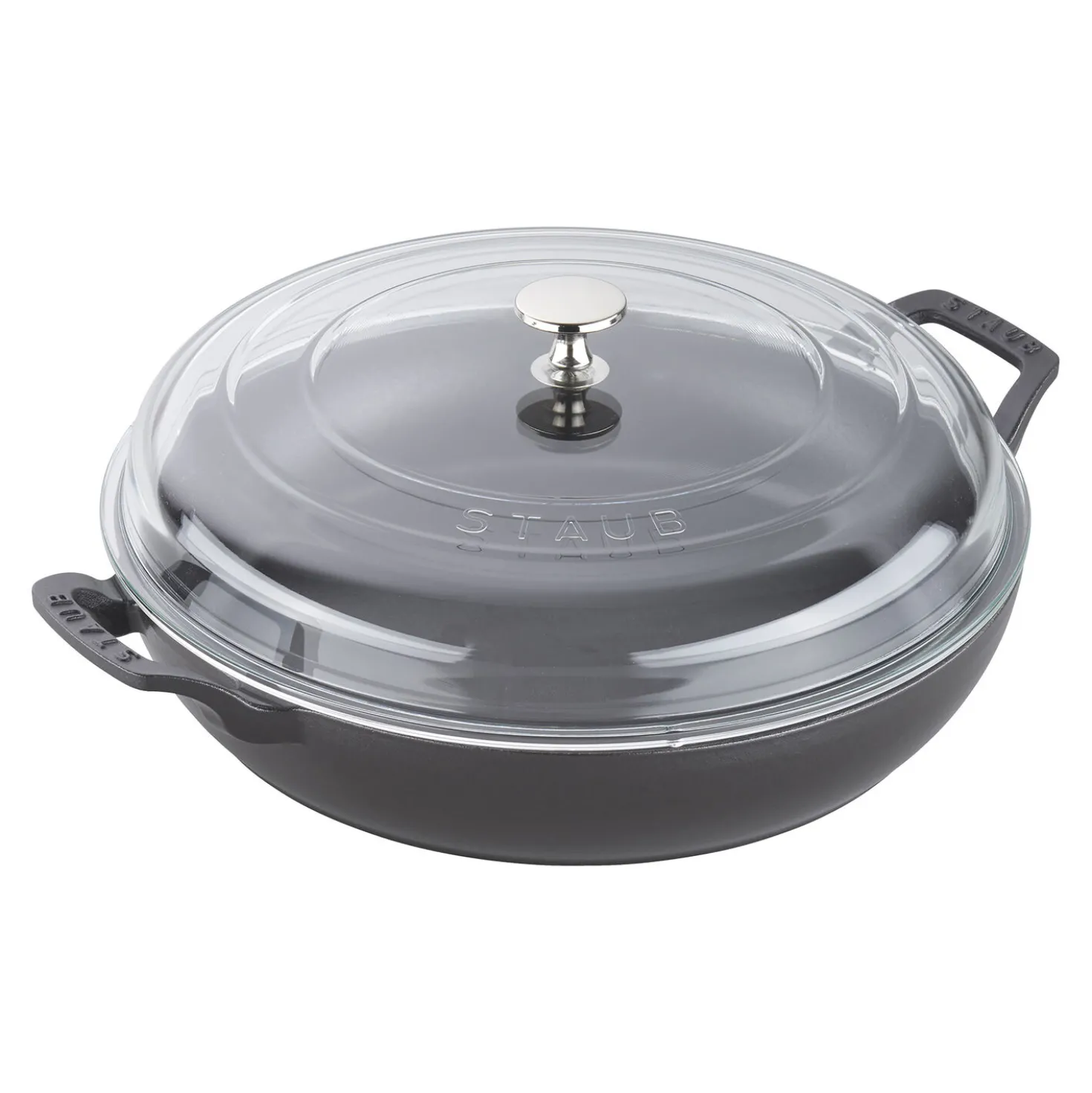 3.5 qt, Braiser With Glass Lid, Black Matte