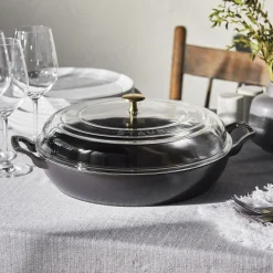 3.5 qt, Braiser With Glass Lid, Black Matte