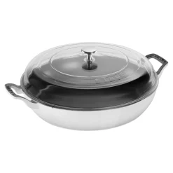 3.5 qt, Braiser With Glass Lid, Pure-white