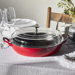 3.5 qt, Braiser With Glass Lid, Cherry
