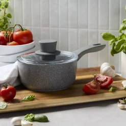1.5 qt Ceramic Nonstick Saucepan With Lid, Aluminum