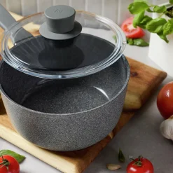2.9 qt Ceramic Nonstick Saucepan With Lid, Aluminum