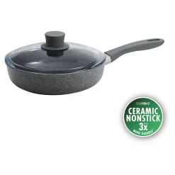 2.6 qt Ceramic Nonstick Saut&eacute; Pan With Lid, Aluminum