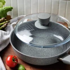 2.6 qt Ceramic Nonstick Saut&eacute; Pan With Lid, Aluminum