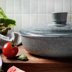 2.6 qt Ceramic Nonstick Saut&eacute; Pan With Lid, Aluminum
