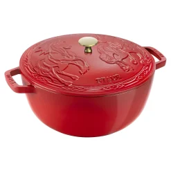 5.25 qt, Essential French Oven with Horse Lid, cherry
