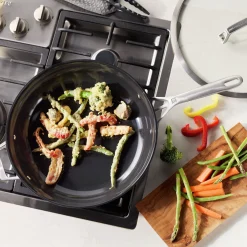 5 qt Hard Anodized Ceramic Nonstick Deep Fryer, Aluminum