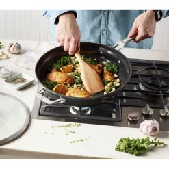 5 qt Hard Anodized Ceramic Nonstick Deep Fryer, Aluminum