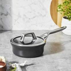 1.5 qt Hard Anodized Sauce Pan With Lid Nonstick, Aluminum