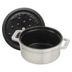 0.275 qt, Mini Round Dutch Oven, white truffle