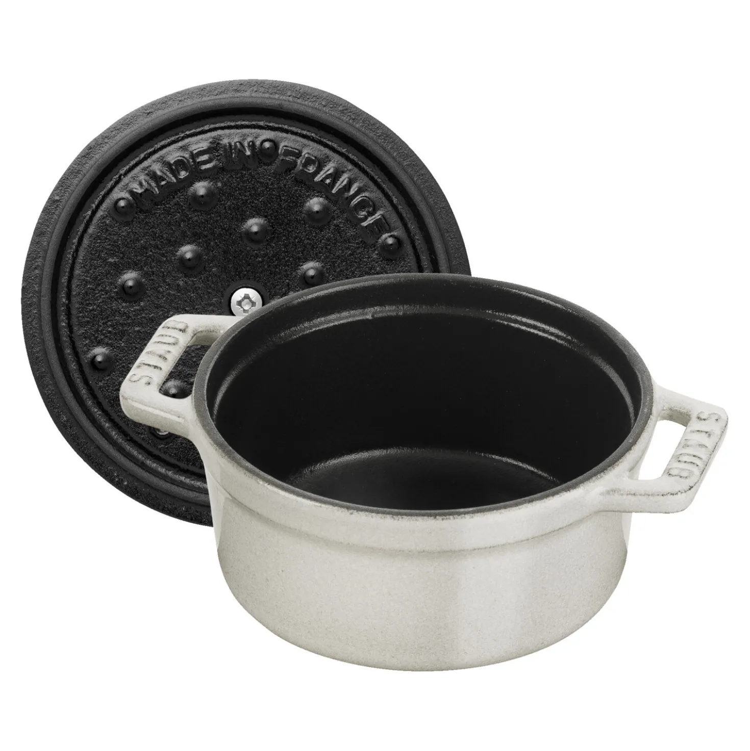 0.275 qt, Mini Round Dutch Oven, white truffle