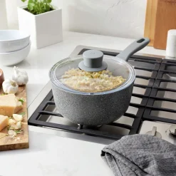 2.9 qt Nonstick Saucepan With Lid, Aluminum