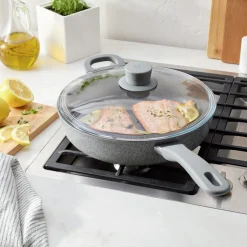 3.9 qt Nonstick Saut&eacute; Pan With Lid And Helper Handle, Aluminum