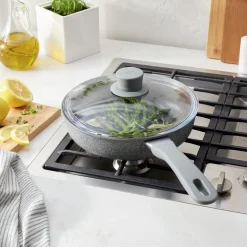 2.6 qt Nonstick Sauté Pan With Lid, Aluminum
