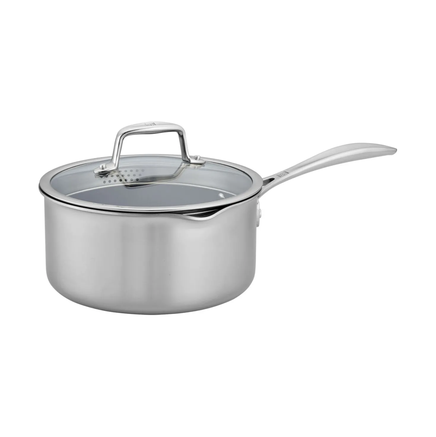 3 qt, Non-stick, Stainless Steel Ceramic Saucepan