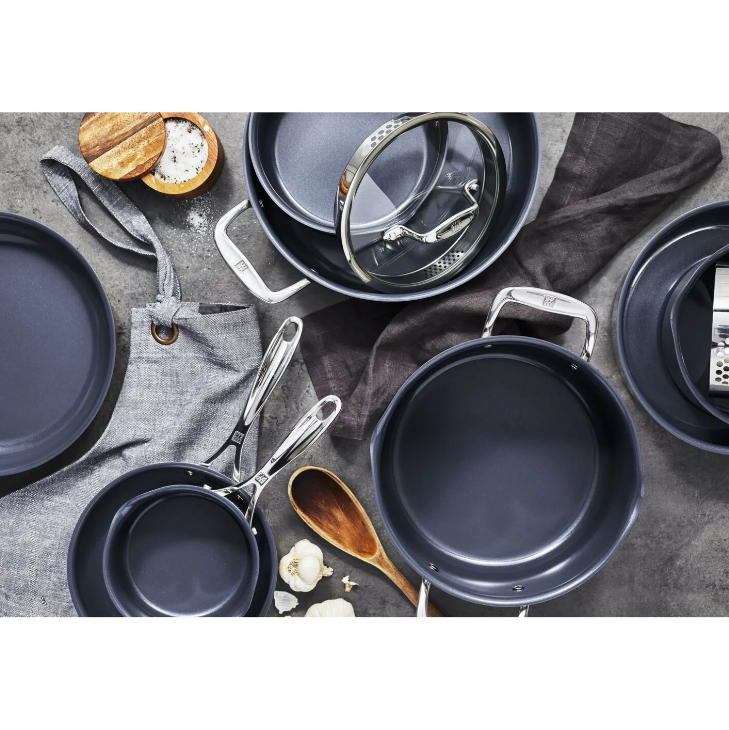 1 qt, Non-stick, Stainless Steel Ceramic Saucepan