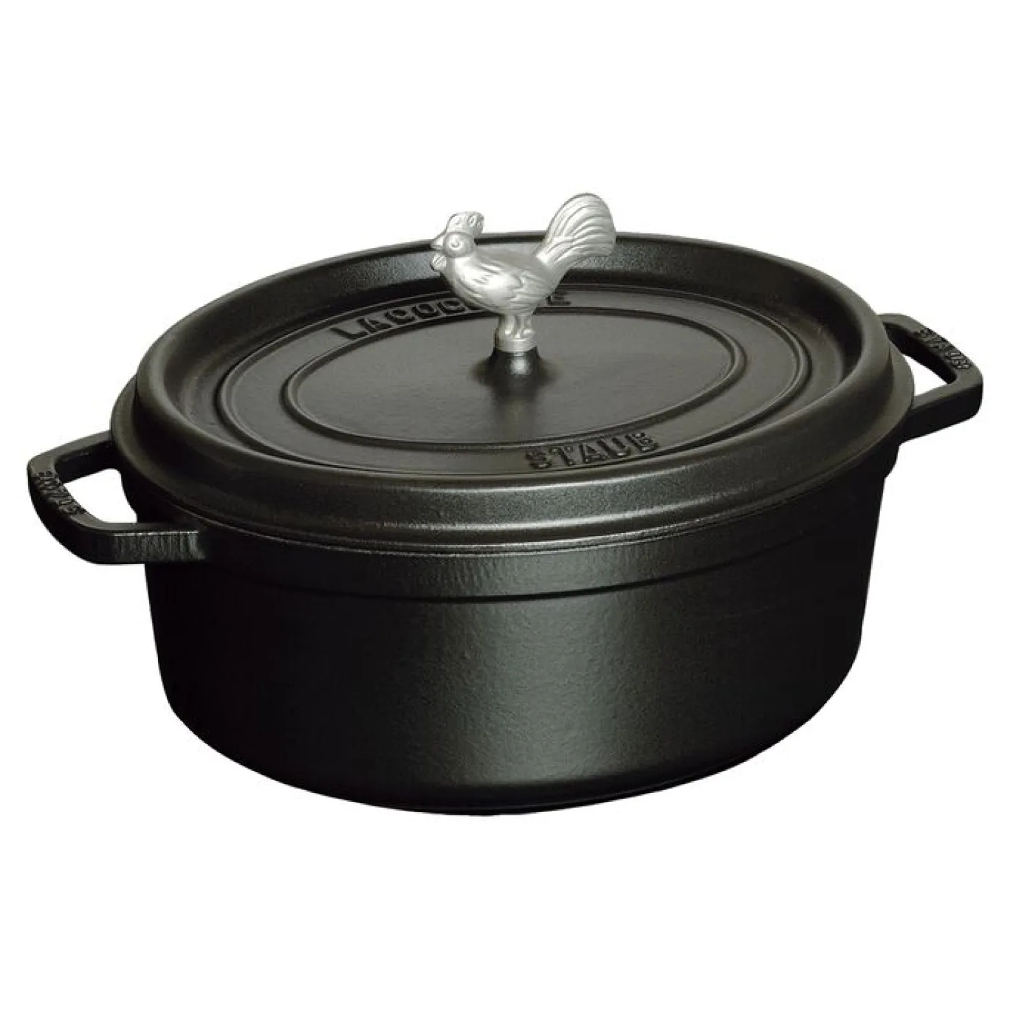 5.75 qt, Oval, Coq Au Vin Dutch Oven, Black Matte