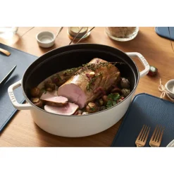5.75 qt, Oval, Dutch Oven, White Truffle