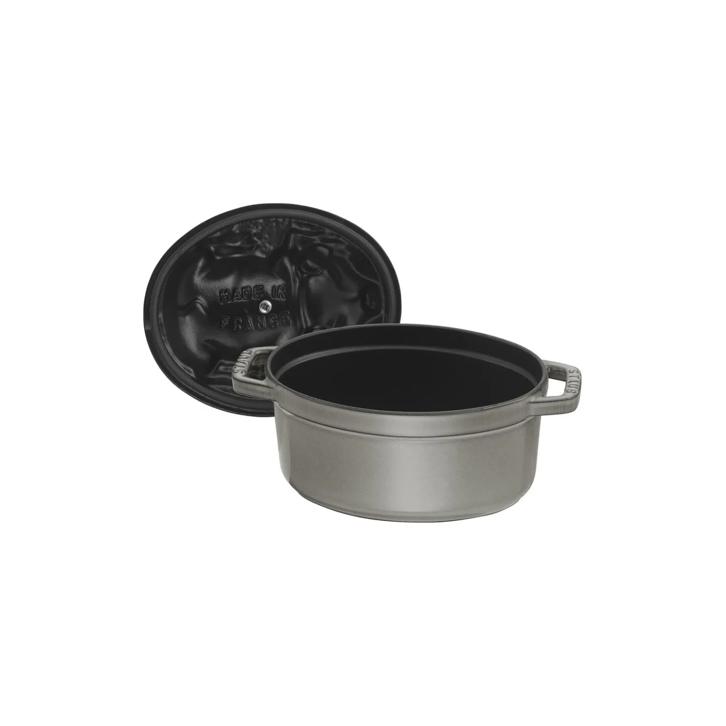 1.1 qt, Oval, Pig Dutch Oven, Graphite Grey