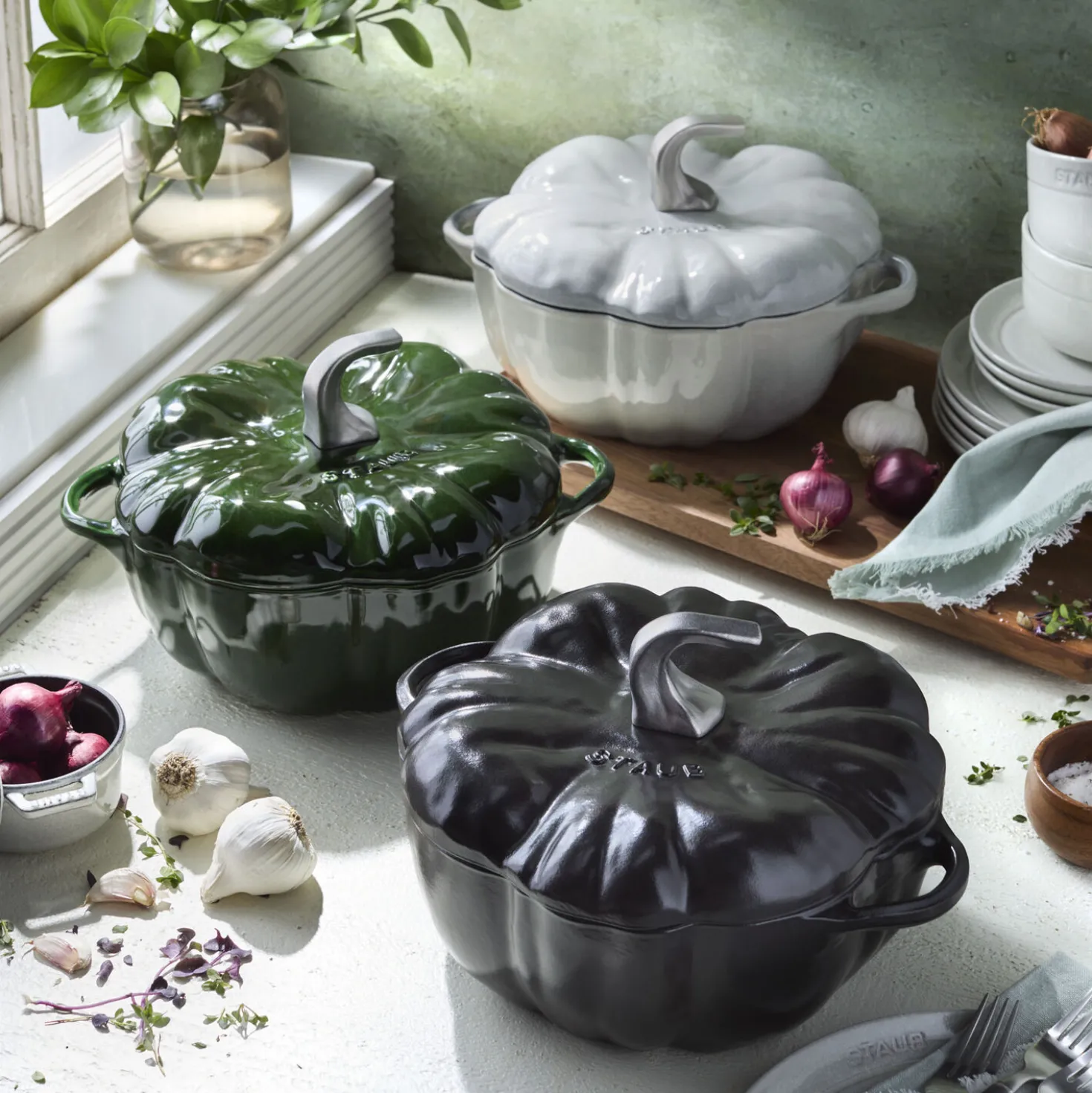 3.5 qt, Pumpkin, Dutch Oven With Stainless Steel Knob, Basil