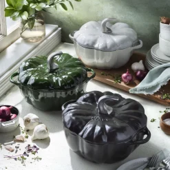 3.5 qt, Pumpkin, Dutch Oven With Stainless Steel Knob, Black Matte