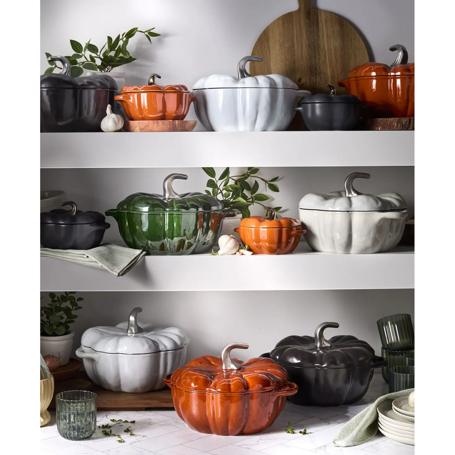 3.5 qt, Pumpkin, Dutch Oven With Stainless Steel Knob, Pure-white