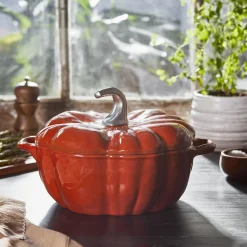 3.5 qt, Pumpkin, Dutch Oven With Stainless Steel Knob, Burnt Orange