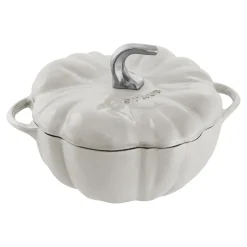 3.5 qt, Pumpkin, Dutch Oven With Stainless Steel Knob, White Truffle