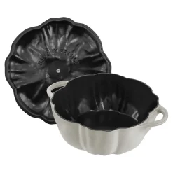 3.5 qt, Pumpkin, Dutch Oven With Stainless Steel Knob, White Truffle