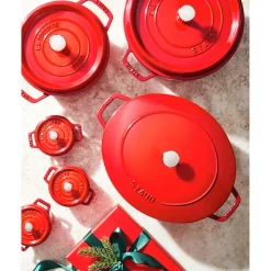 7 qt, Round, Cocotte, Cherry - Factory Second