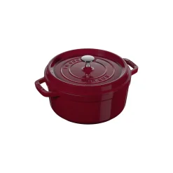 7 qt, Round, Cocotte, Cranberry - Factory Second