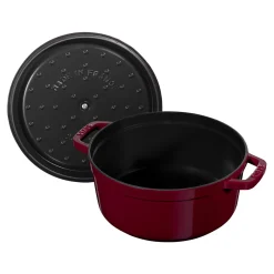 4 qt, Round, Cocotte, Cranberry - Factory Second