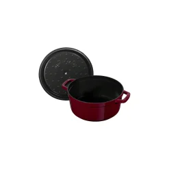 4 qt, Round, Cocotte, Cranberry - Factory Second