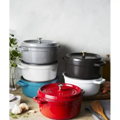 4 qt, Round, Cocotte, French Blue
