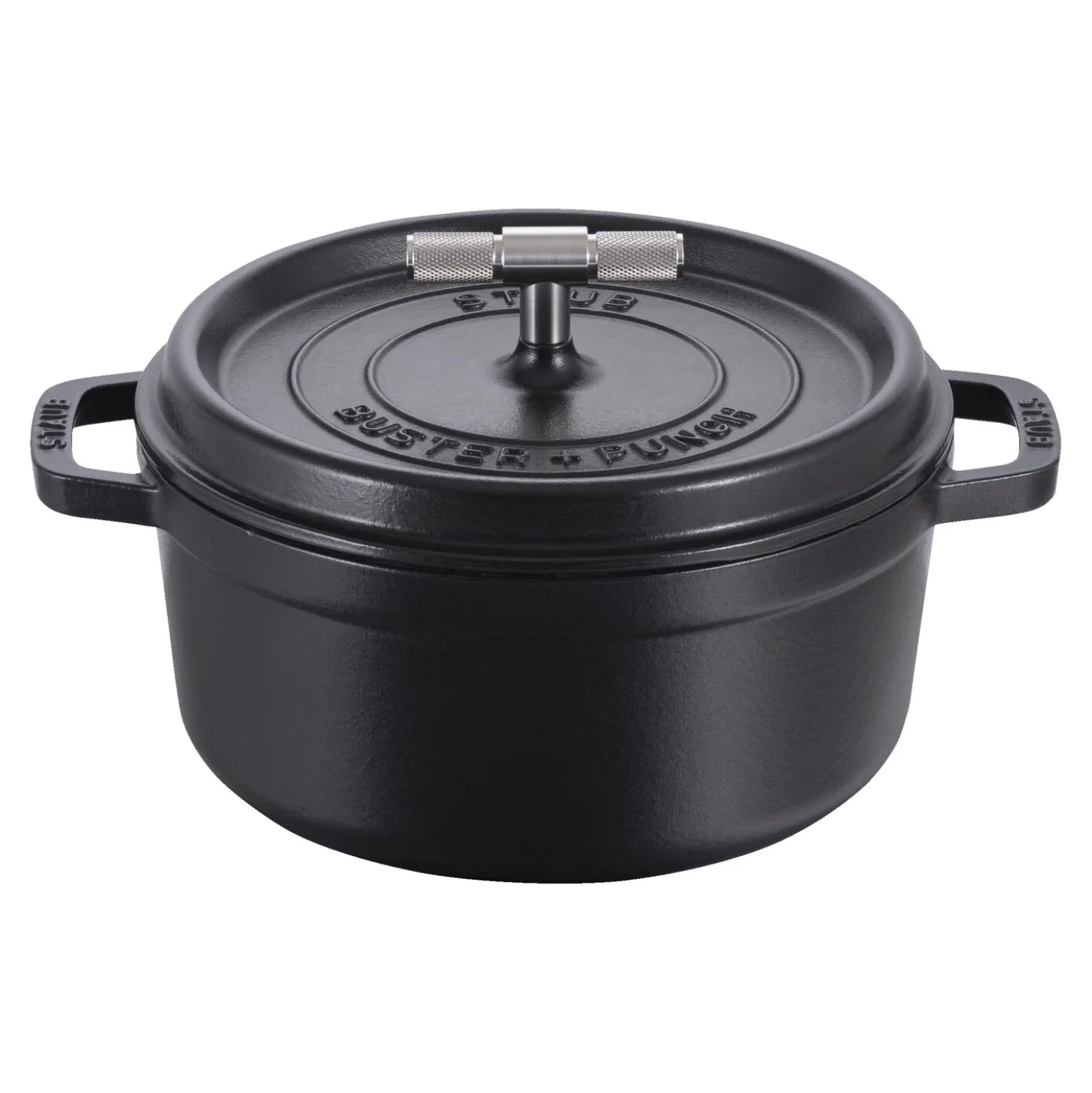 4 qt, Round, Dutch Oven Buster And Punch, Black Matte