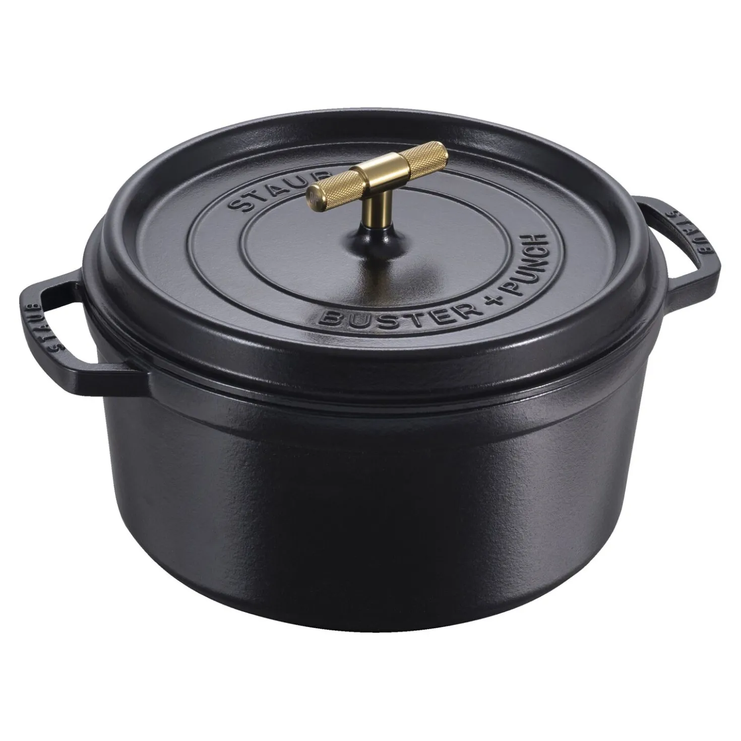 7 qt, Round, Dutch Oven Buster And Punch, Black Matte