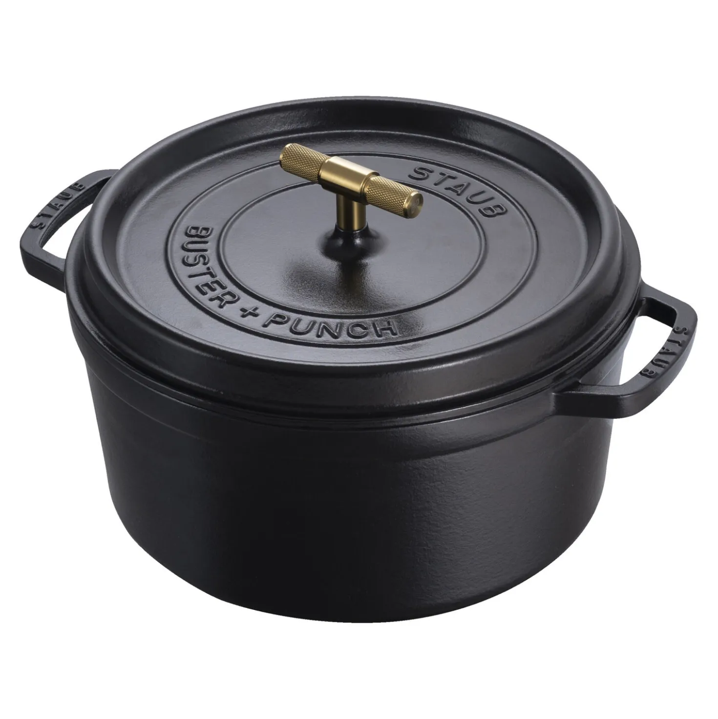 7 qt, Round, Dutch Oven Buster And Punch, Black Matte