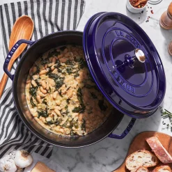 7 qt, Round, Dutch Oven, Dark Blue