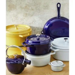 7 qt, Round, Dutch Oven, Dark Blue - Factory Second