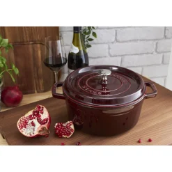5.5 qt, Round, Dutch Oven, Grenadine