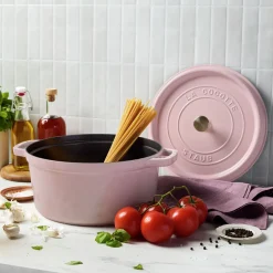 7 qt, Round, Dutch Oven, Pink Peony