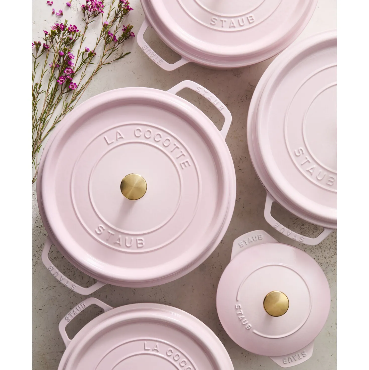 4 qt, Round, Dutch Oven, Pink Peony